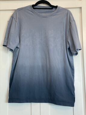American Eagle Ombre blue tee men's L with floral fade